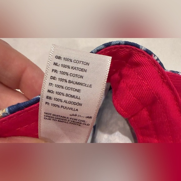 Fat Face Blue and White Floral/Bird Adjustable Baseball Hat - Picture 7 of 7